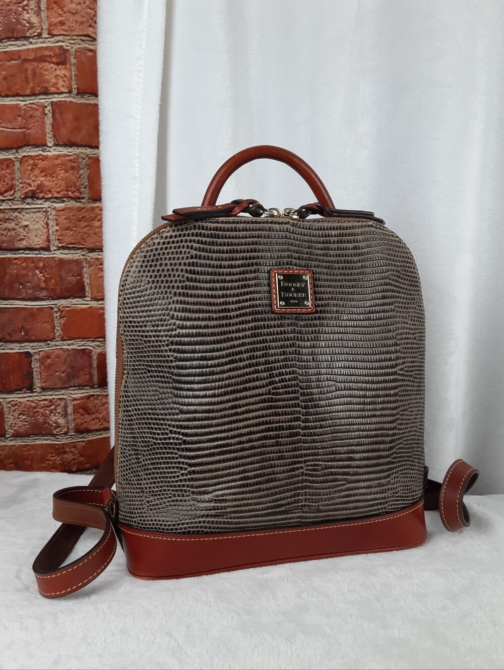Dooney & Bourke Leather Lizard Embossed Backpack